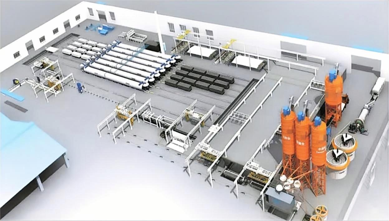 Autoclaved aerated concrete high-precision block production line and autoclaved aerated concrete flat production line